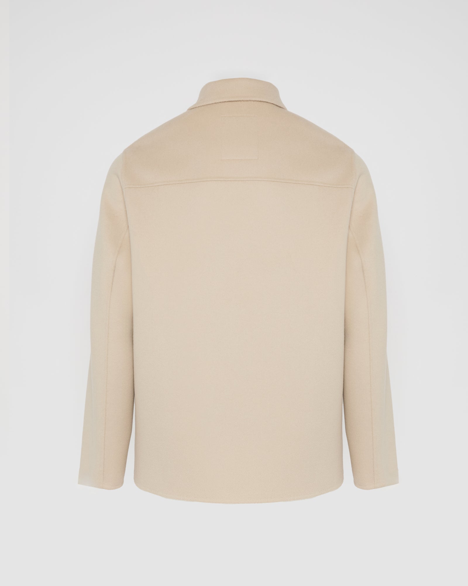 Workwear jacket in double-sided wool-cashmere fabric - beige