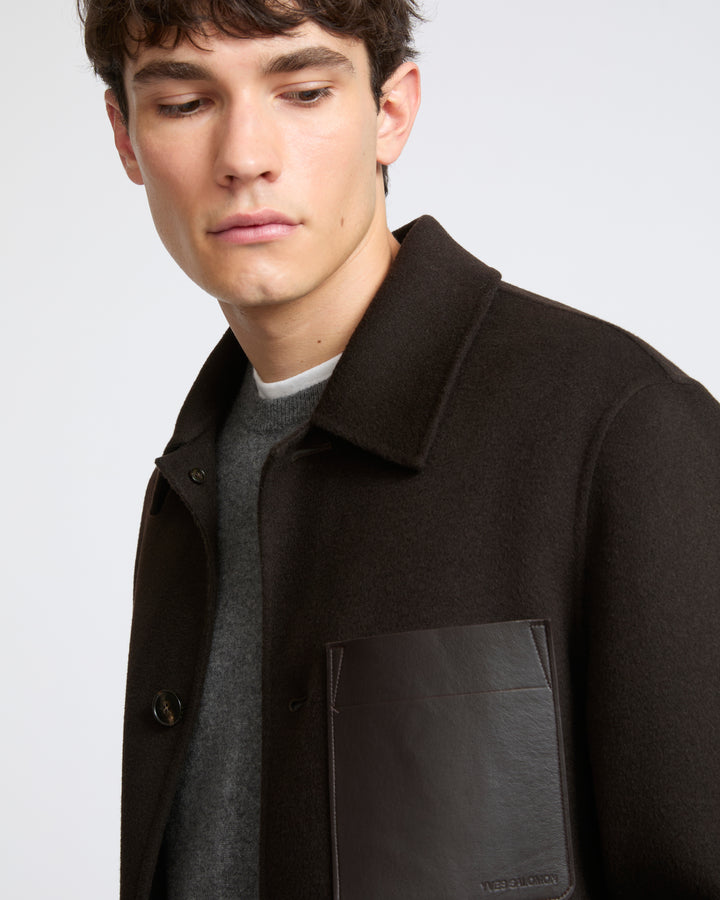 Workwear jacket in double-sided wool-cashmere fabric - Yves Salomon - New Fall Winter Collection