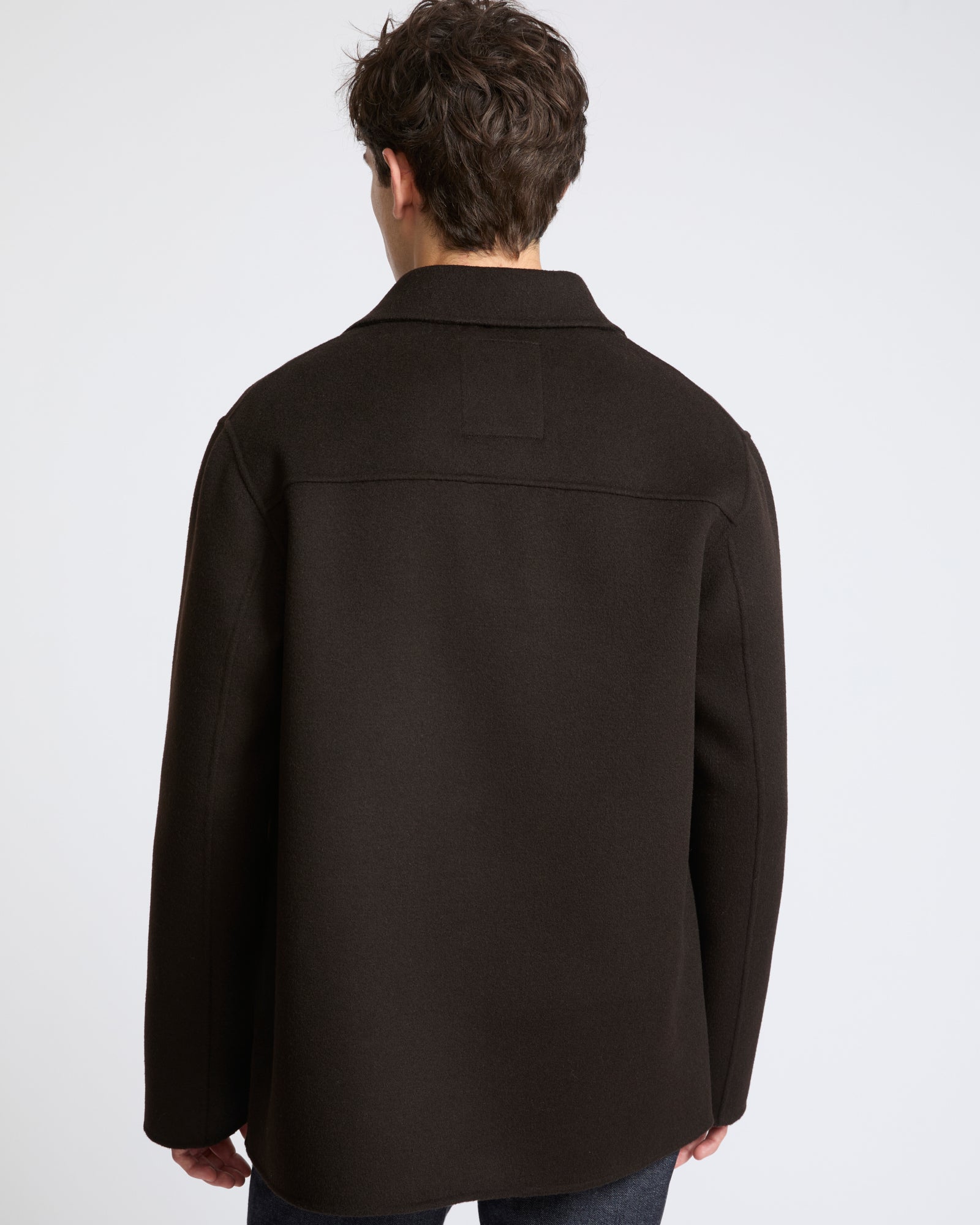 Workwear jacket in double-sided wool-cashmere fabric - Yves Salomon - New Fall Winter Collection