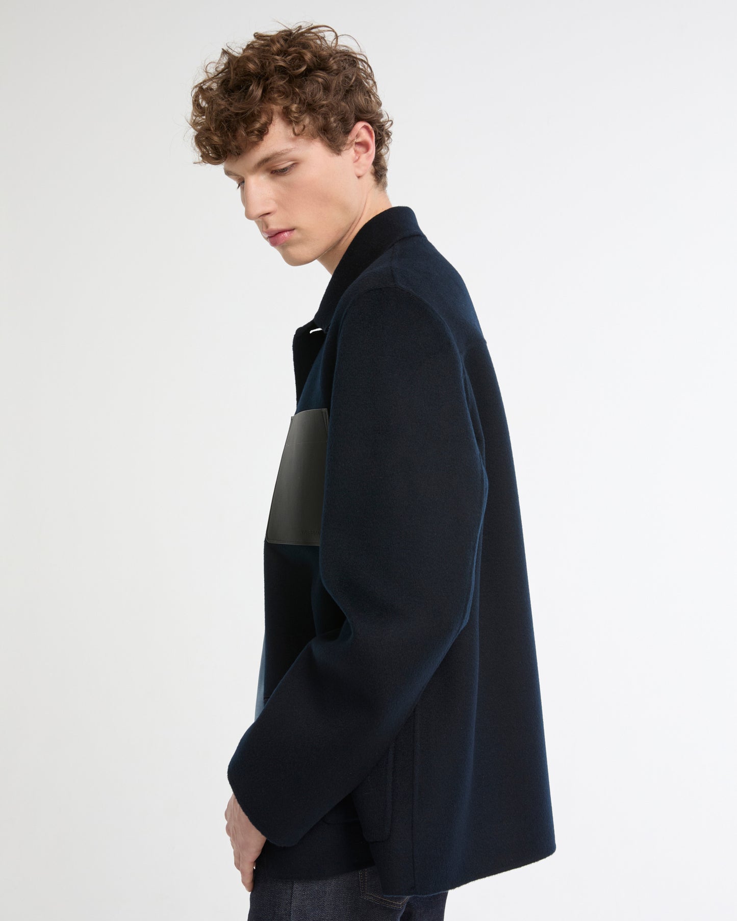 Workwear jacket in double-sided wool-cashmere fabric