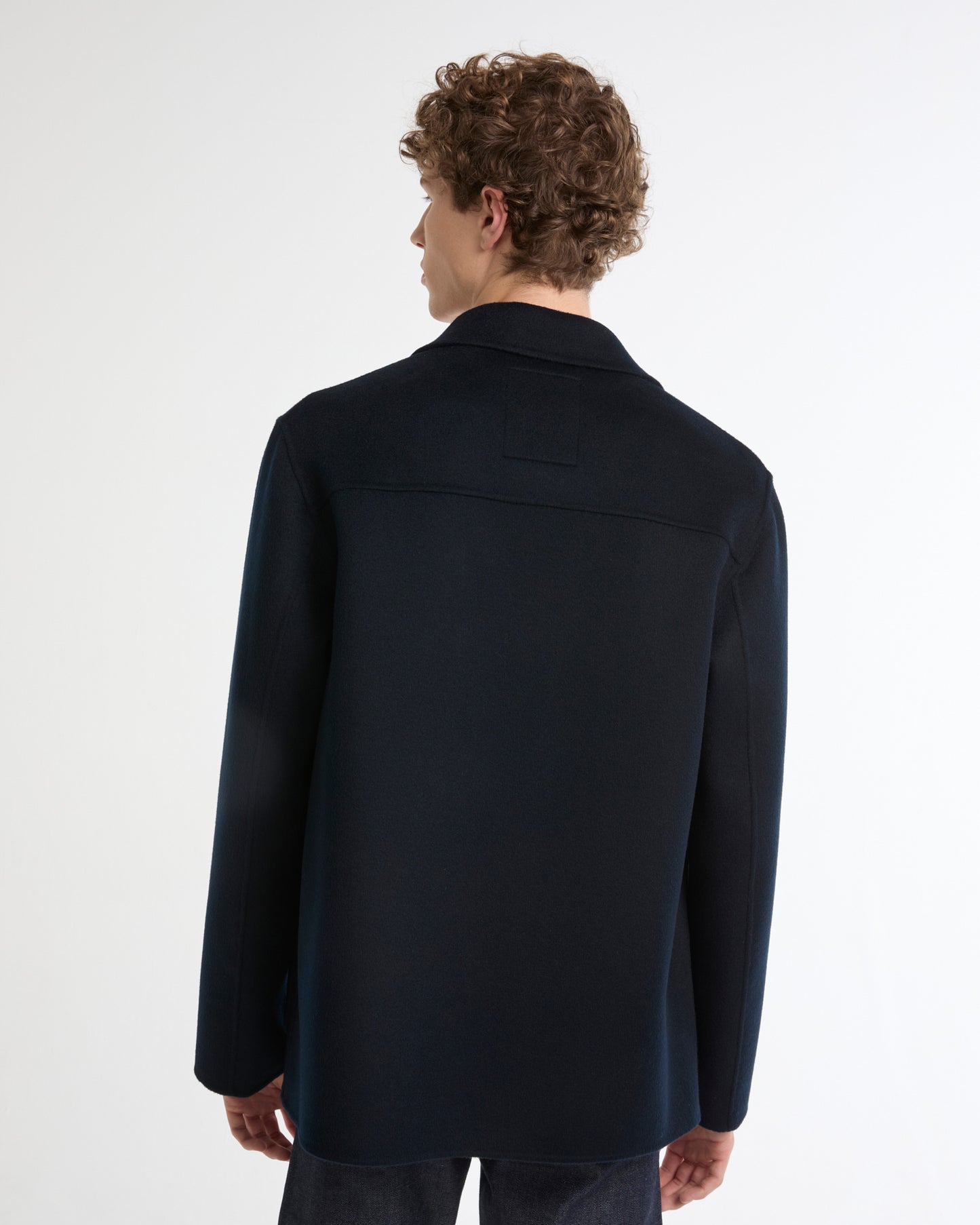 Workwear jacket in double-sided wool-cashmere fabric