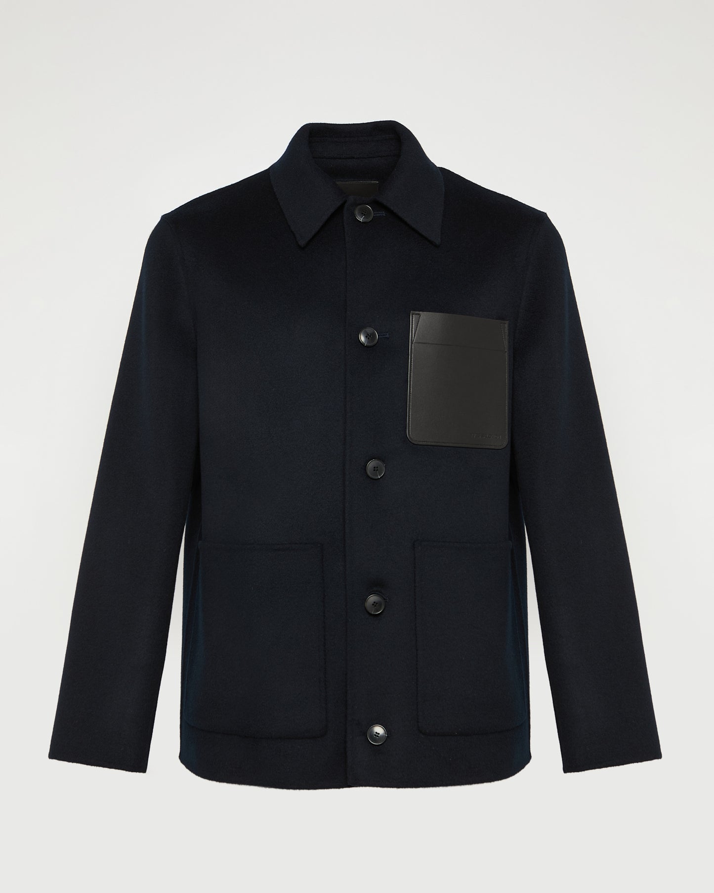Workwear jacket in double-sided wool-cashmere fabric