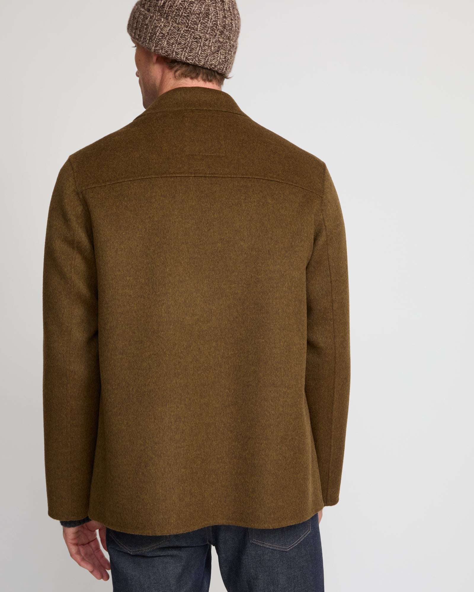 Workwear jacket in double-sided wool-cashmere fabric - Yves Salomon
