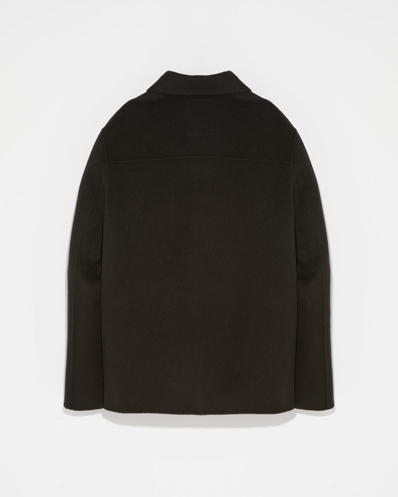 Workwear jacket in double-sided wool-cashmere fabric - black - Yves Salomon