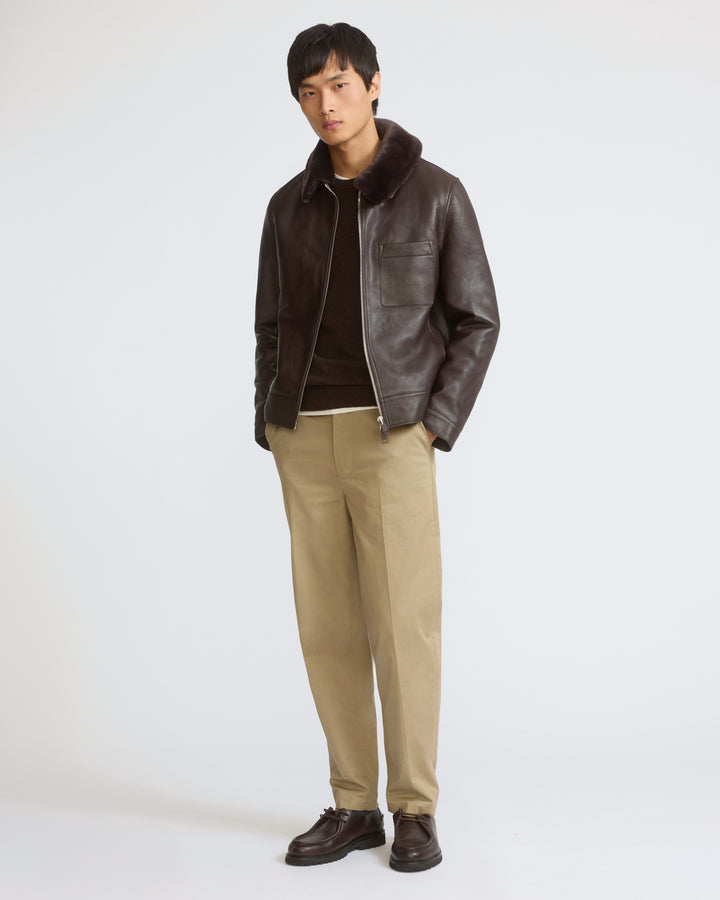 Leather jacket with shearling collar - Yves Salomon - New Fall/Winter Collection