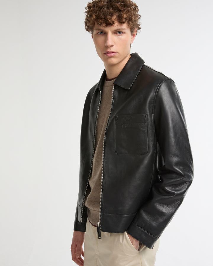 Lamb leather jacket with nappa finish