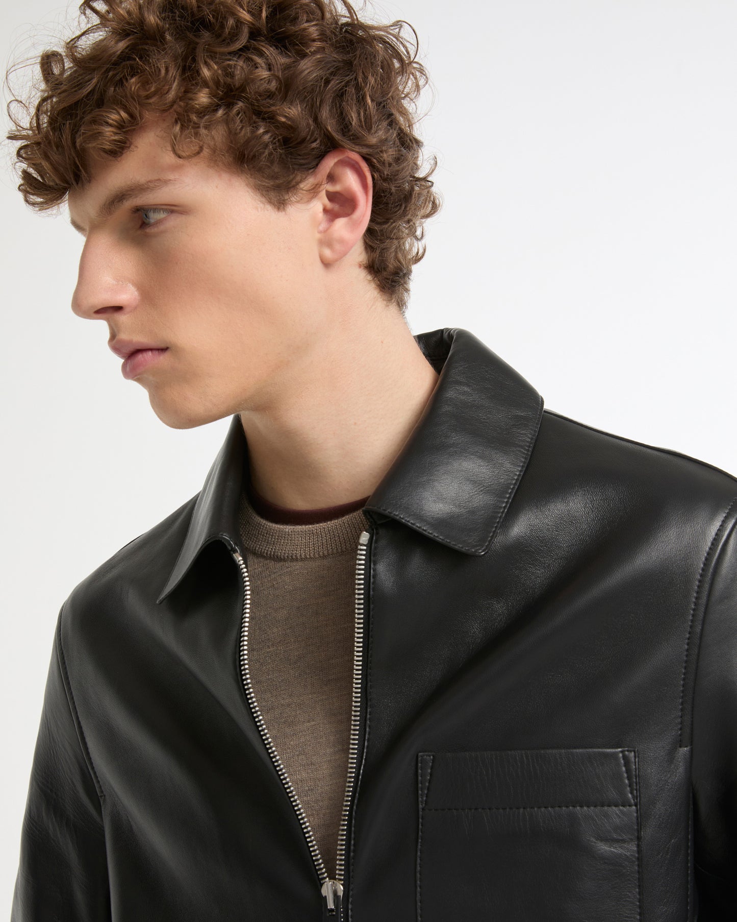 Lamb leather jacket with nappa finish