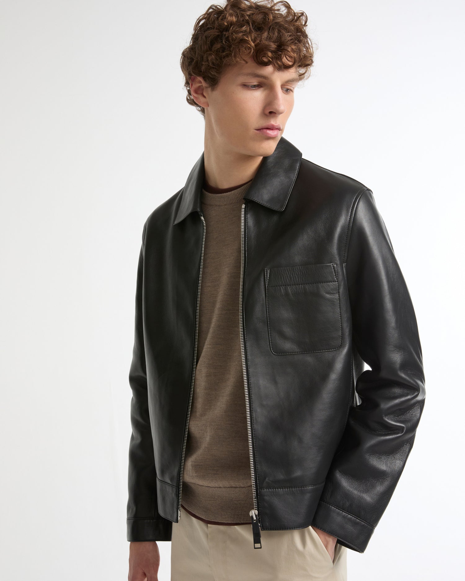 Lamb leather jacket with nappa finish -Summer sale - Yves Salomon