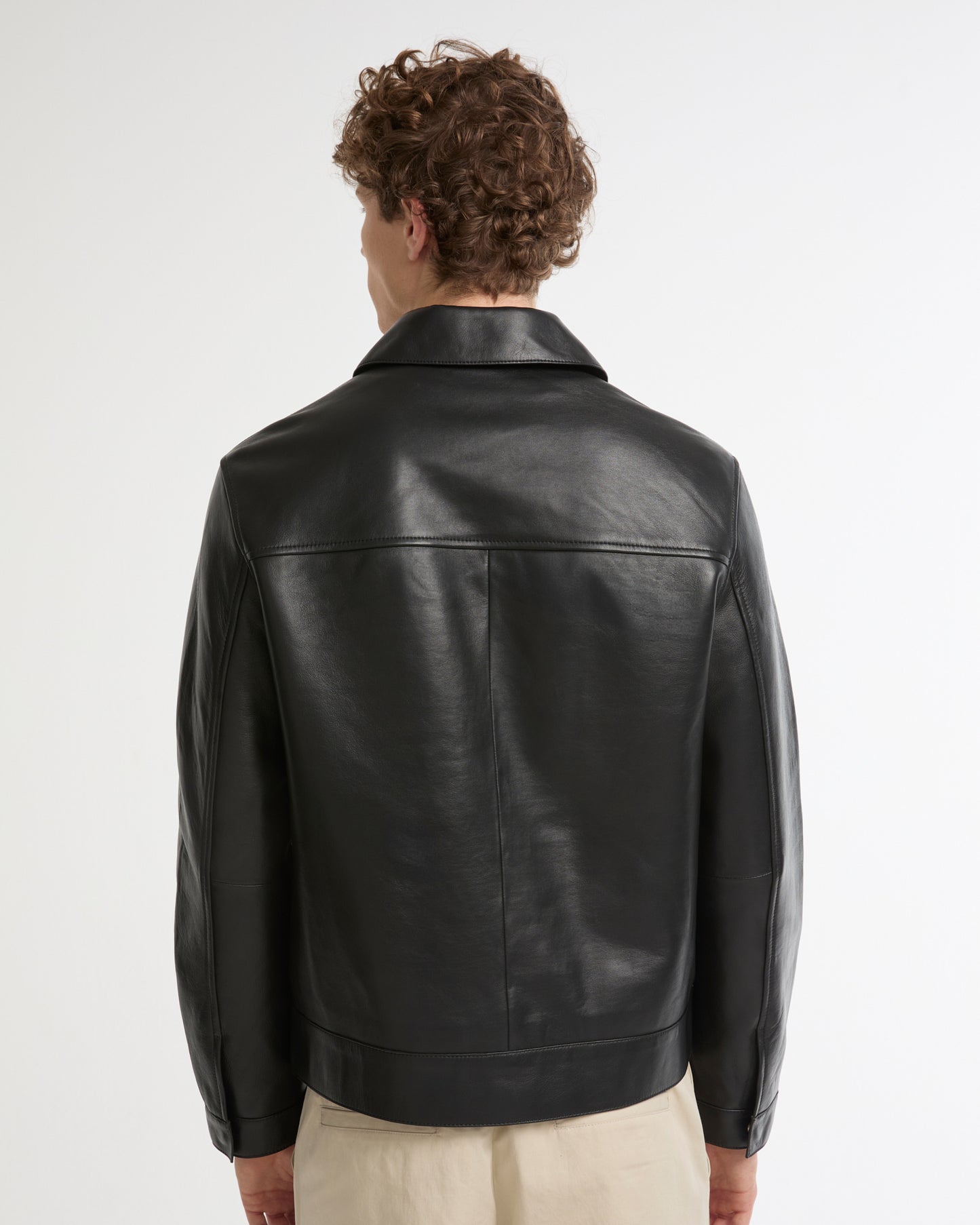 Lamb leather jacket with nappa finish