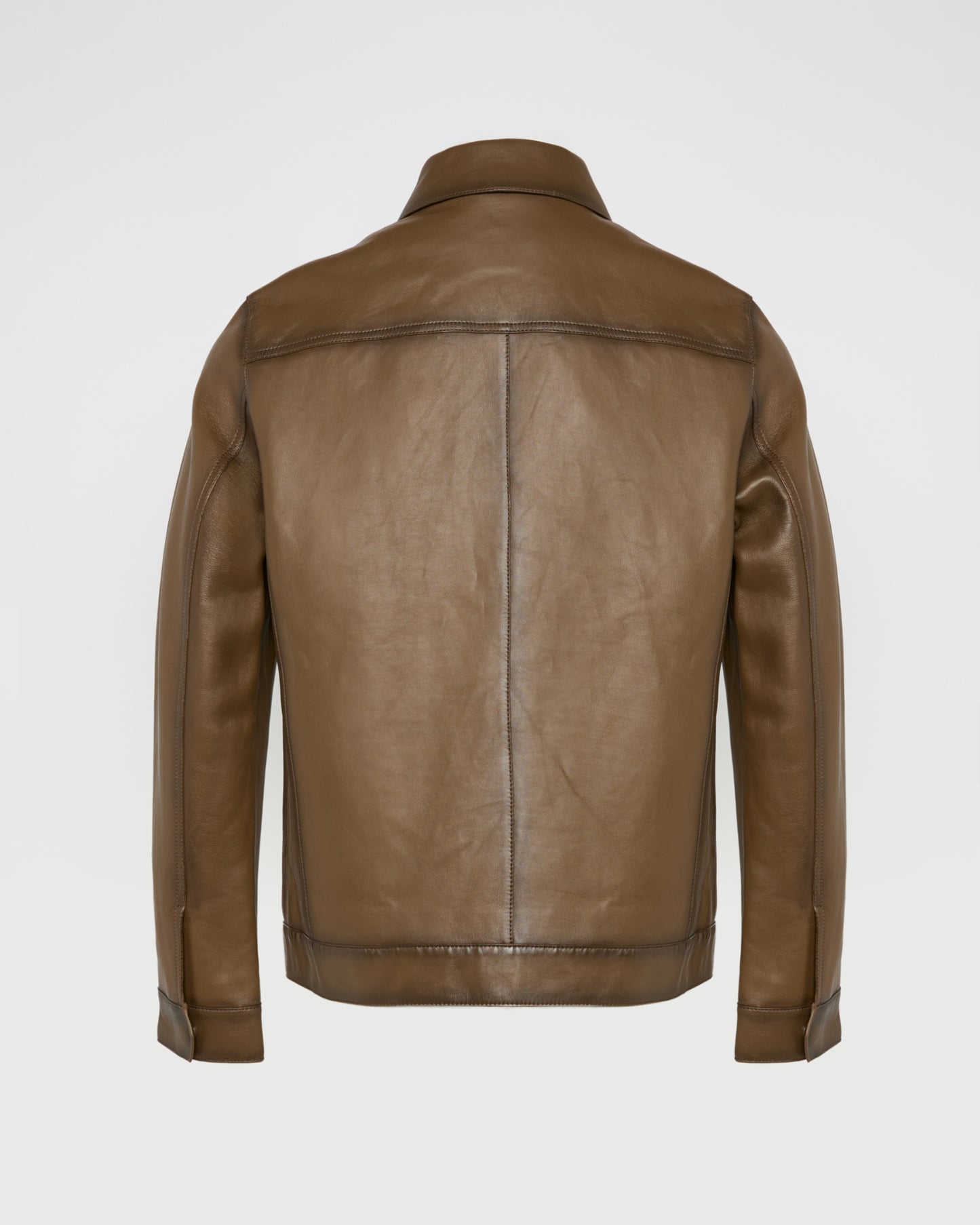Denim jacket style leather jacket