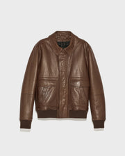 Leather aviator jacket