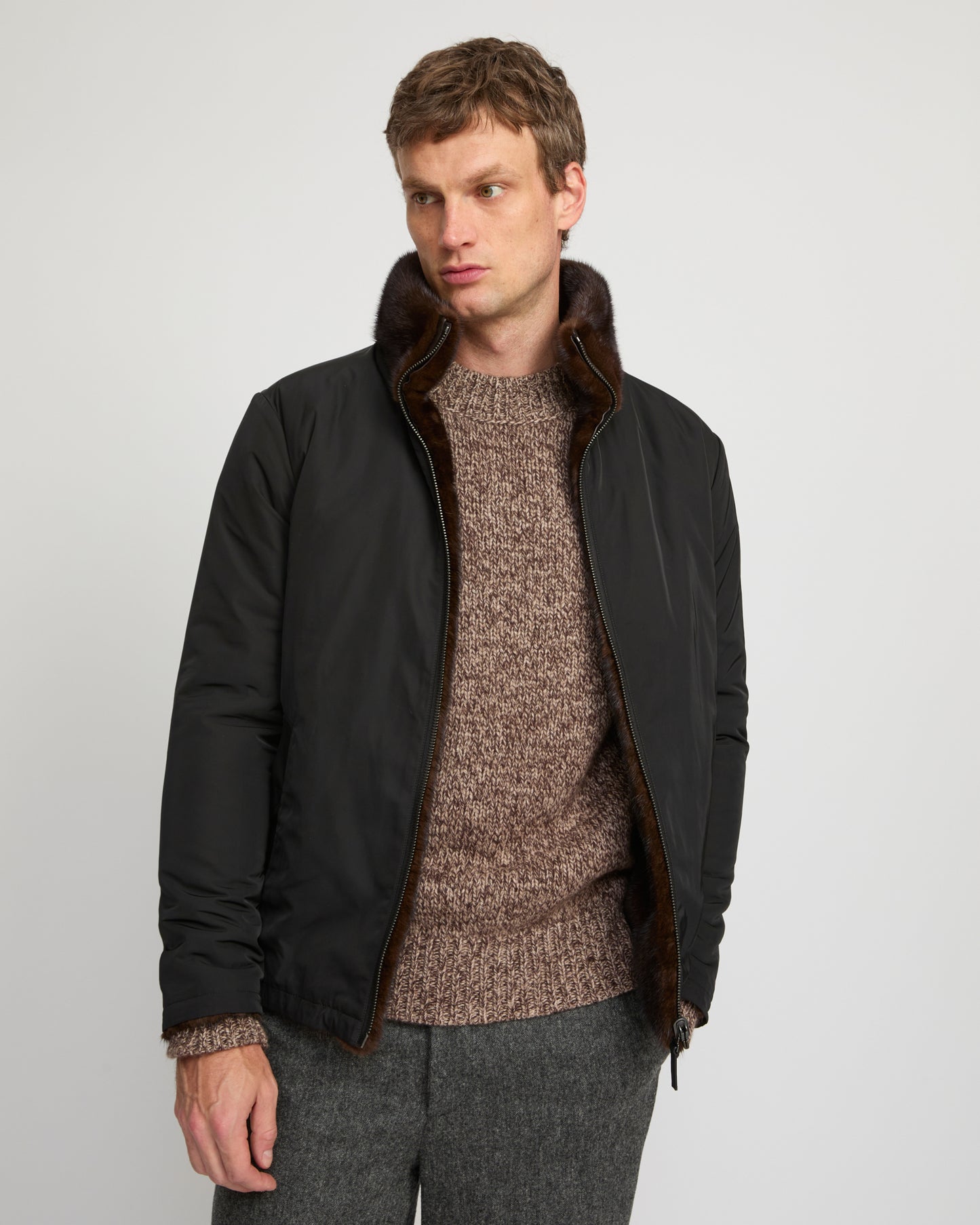 Reversible mink fur fleece jacket - Yves Salomon