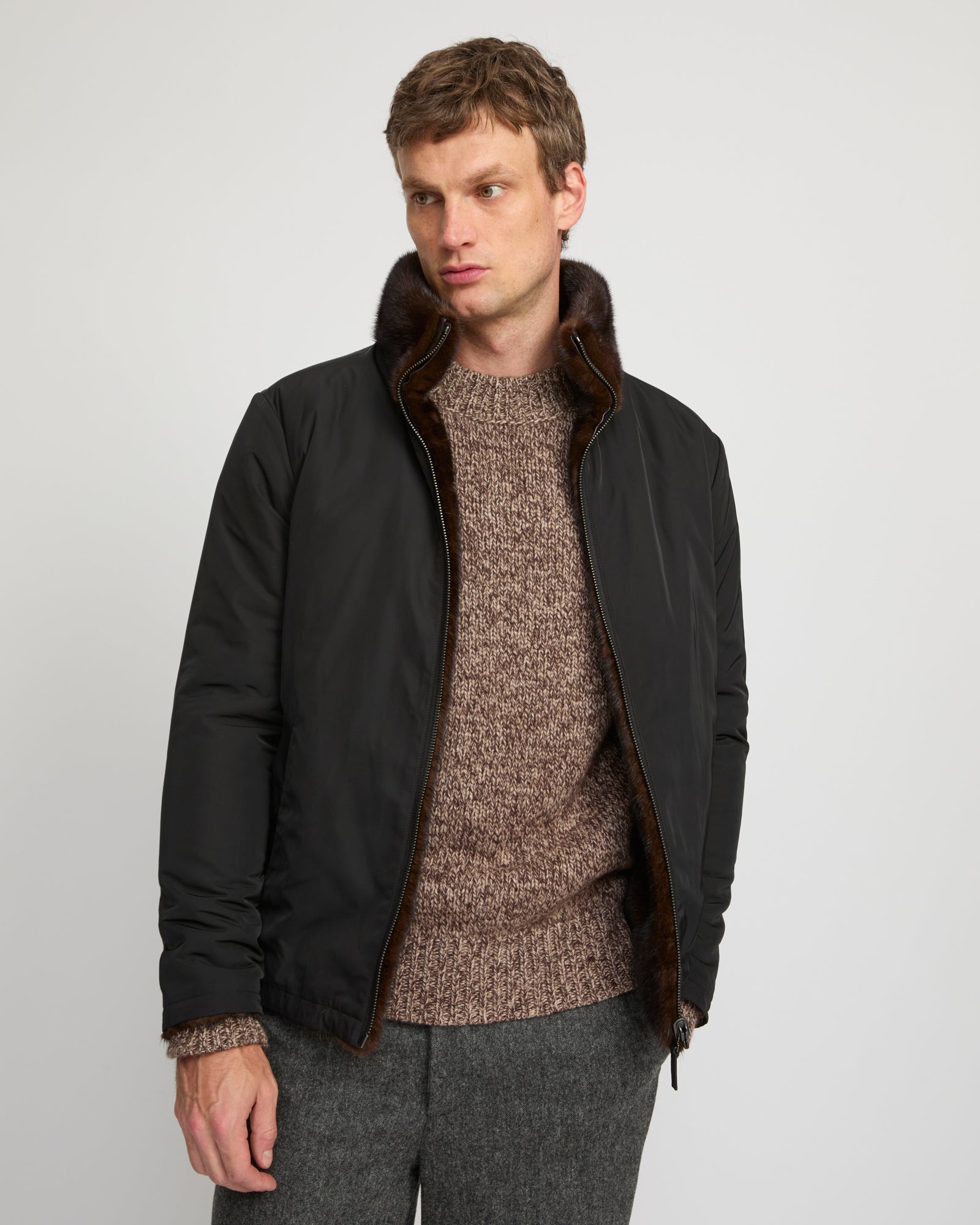 Reversible mink fur fleece jacket - Yves Salomon