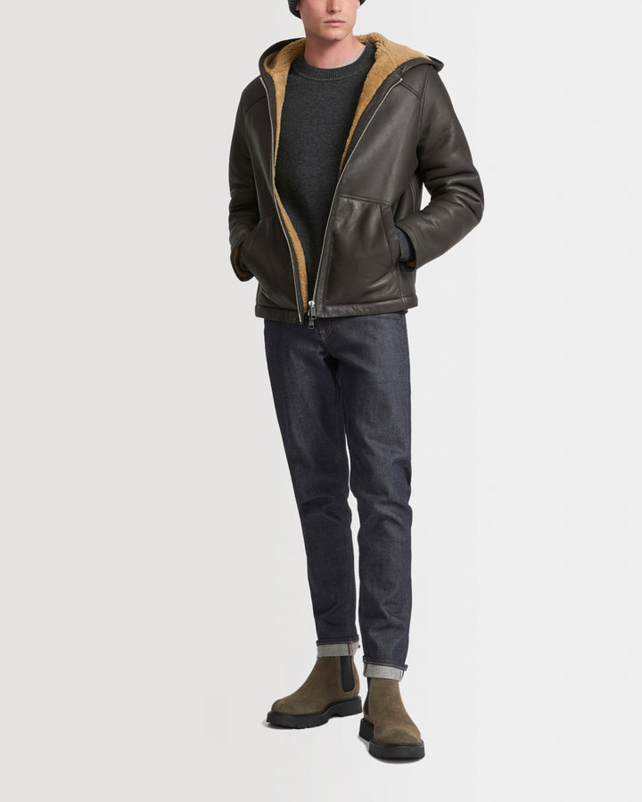 Silky shearling hoodie