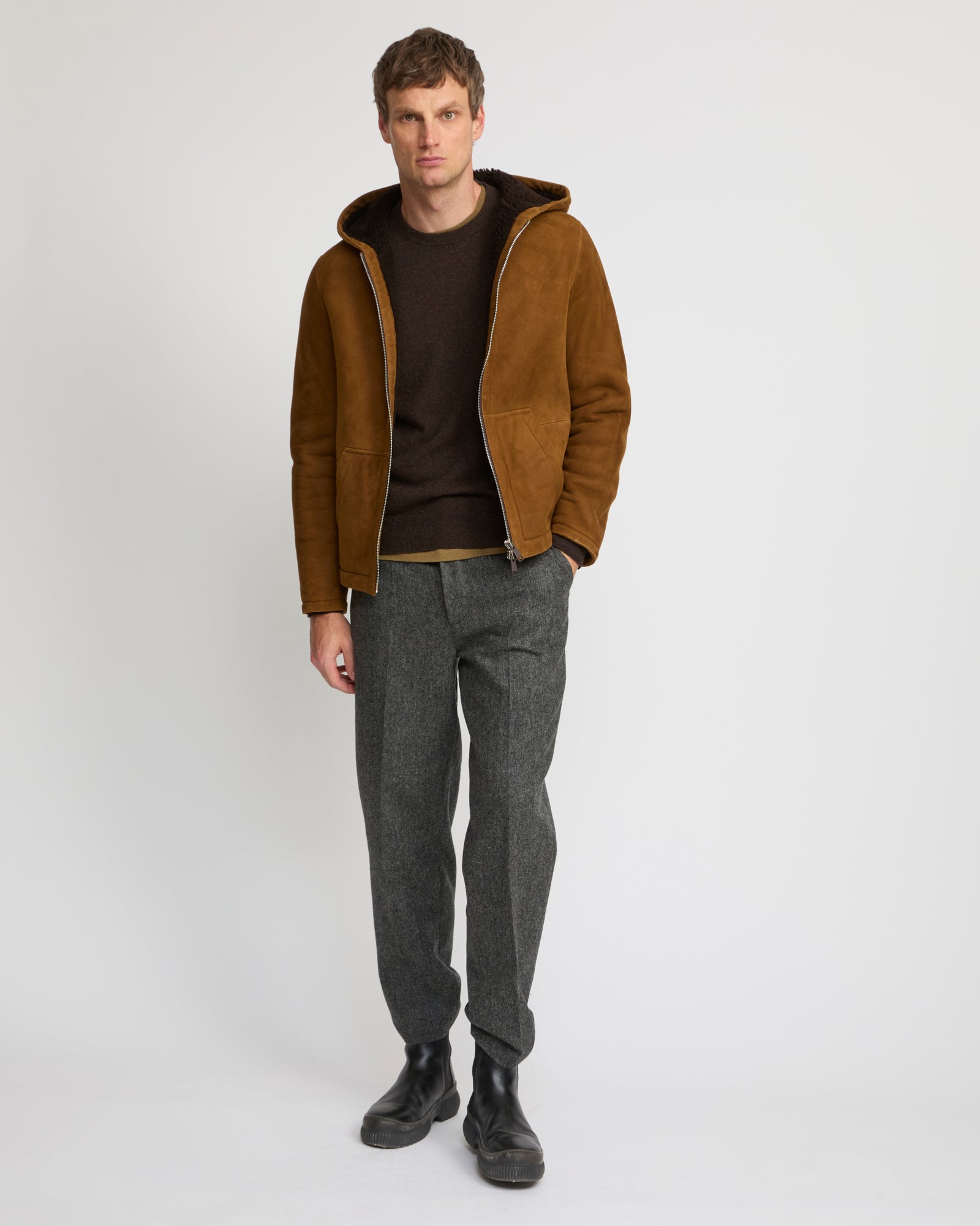 Suede lambskin shearling parka - Yves Salomon