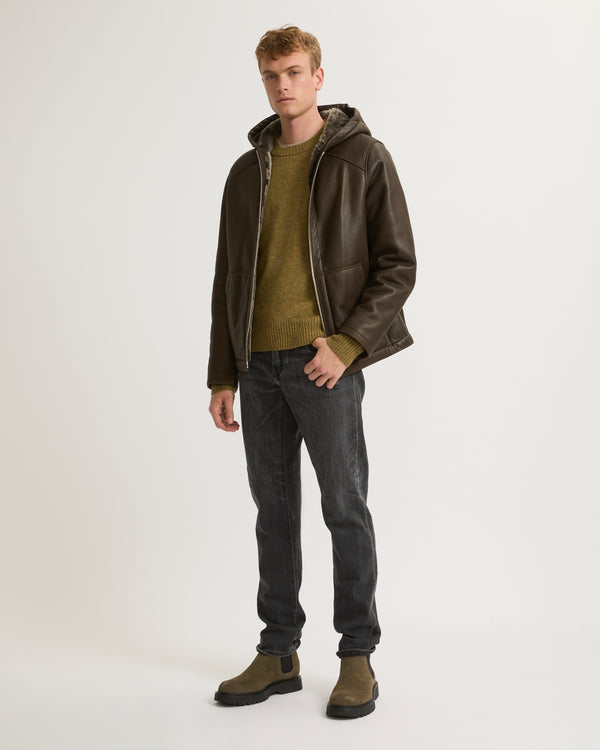 Silky shearling hoodie - grey - Yves Salomon