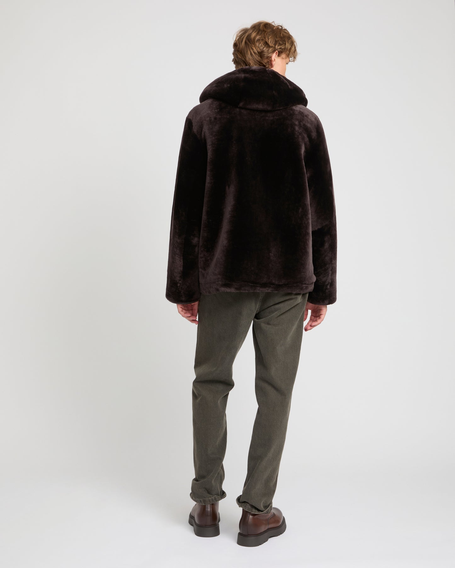 Reversible lambskin shearling hoodie