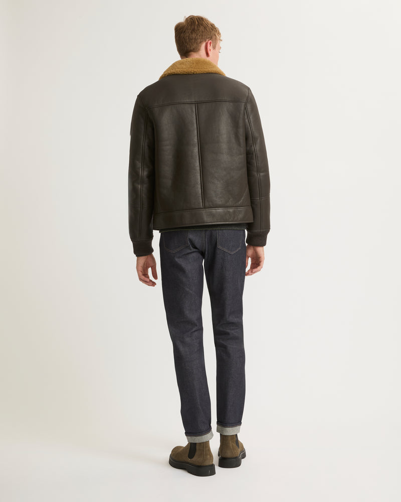 Silky shearling jacket - bark/miel - Yves Salomon