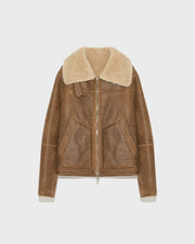 Bomber jacket in merino shearling