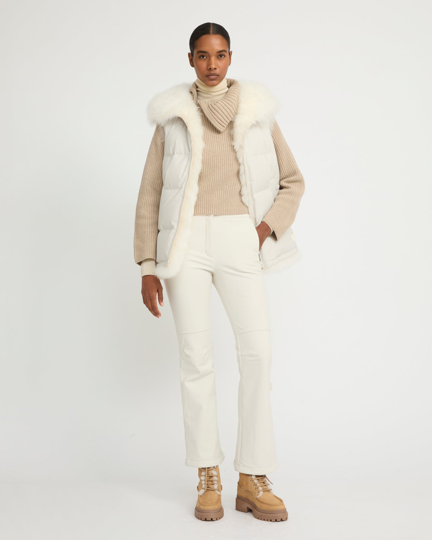 Reversible long-haired lambskin gilet - Yves Salomon