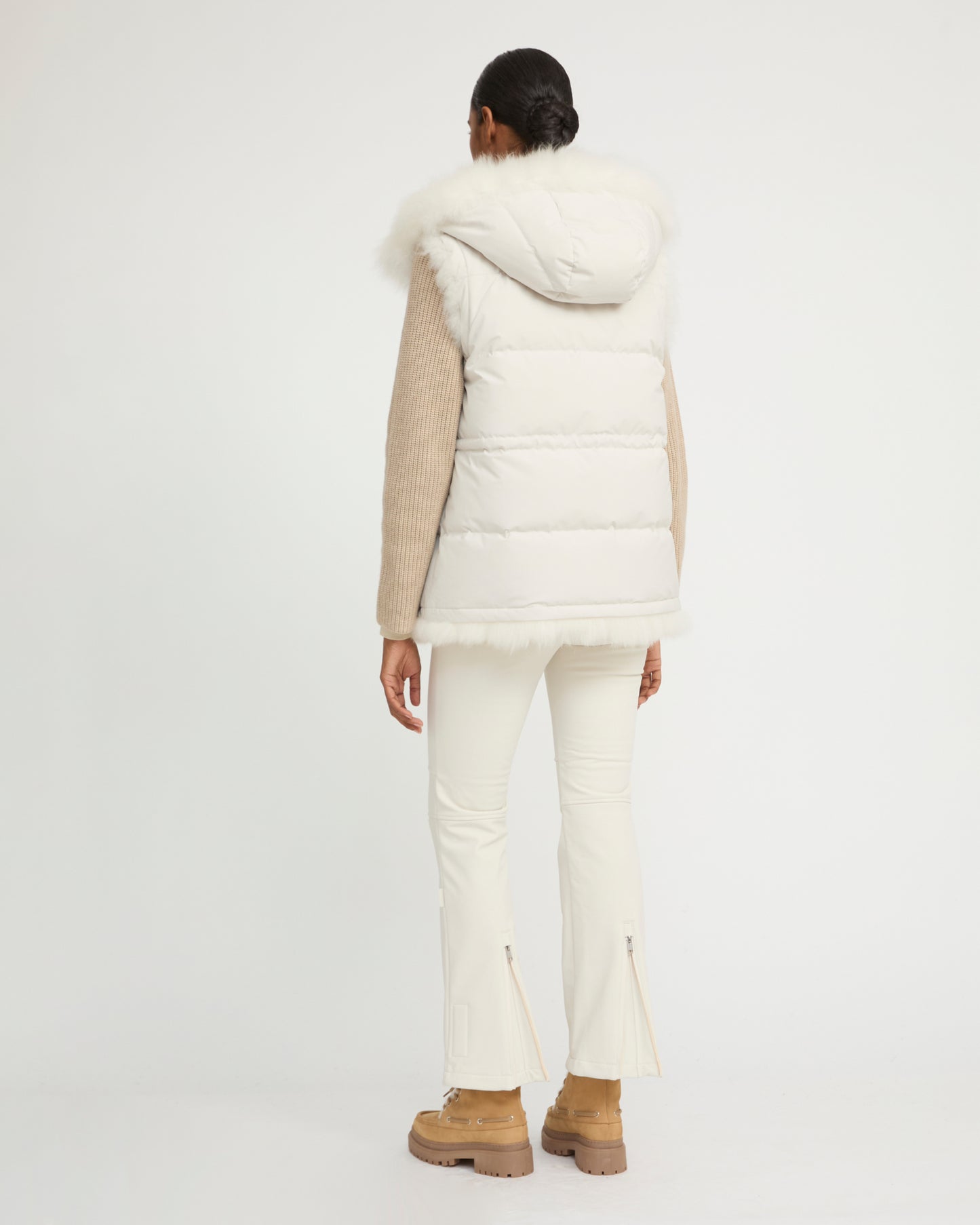Reversible long-haired lambskin gilet - Yves Salomon