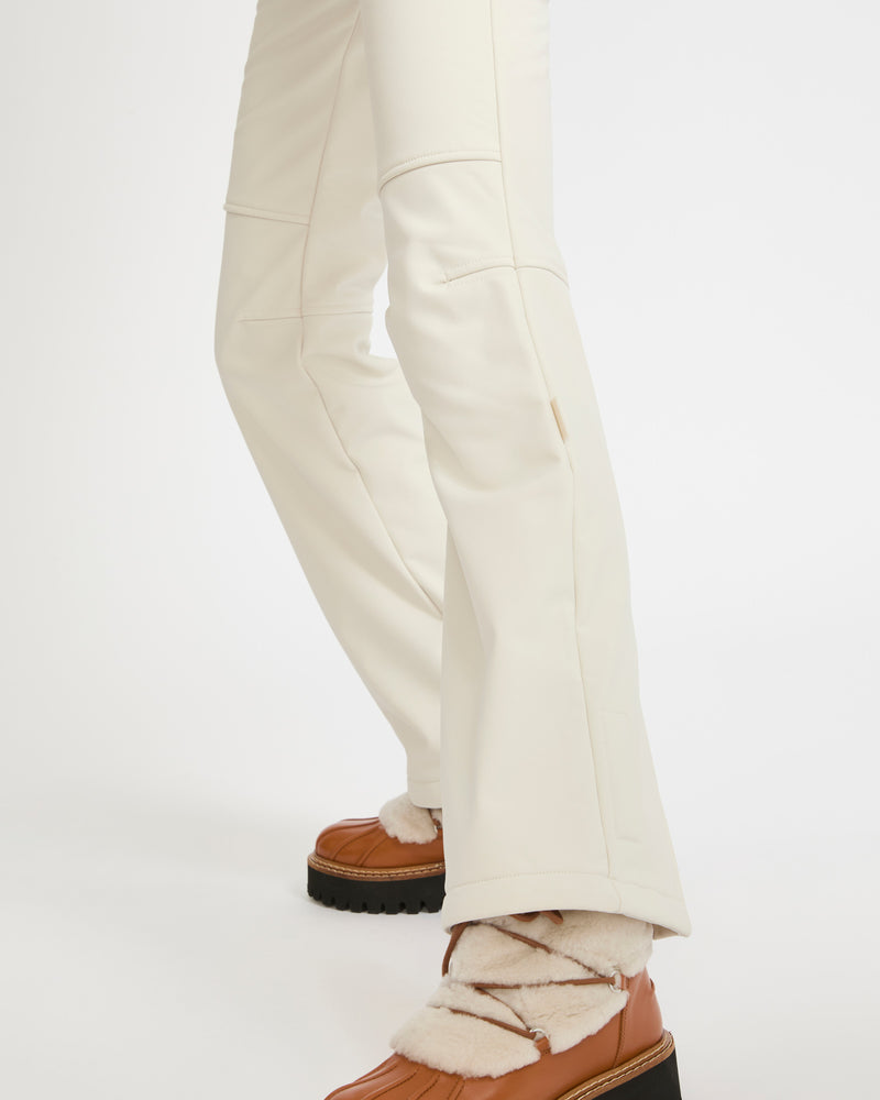 Softshell fabric flared fitted trousers - white - Yves Salomon