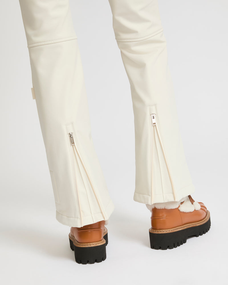 Softshell fabric flared fitted trousers - white - Yves Salomon