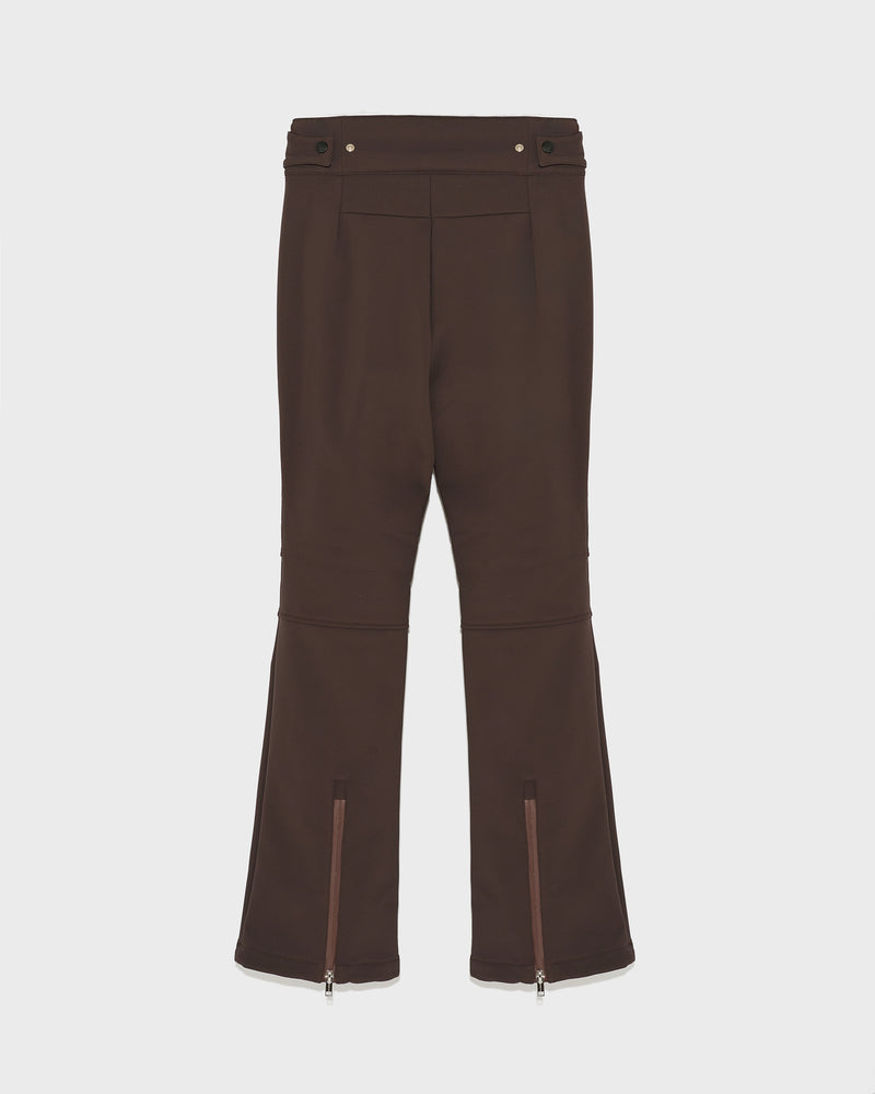 Softshell fabric flared fitted trousers - brown - Yves Salomon