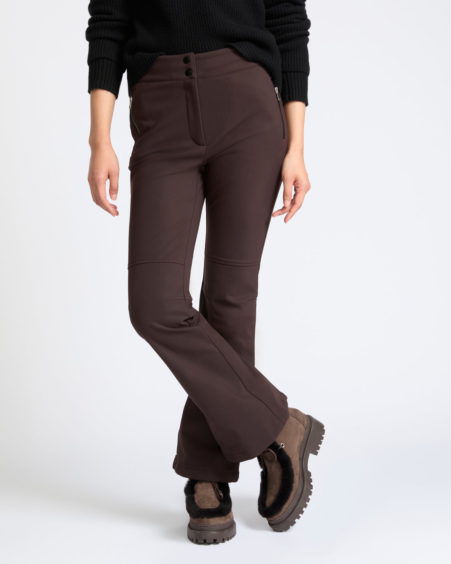 Softshell fabric flared fitted ski trousers - Yves Salomon - New Fall Winter Collection