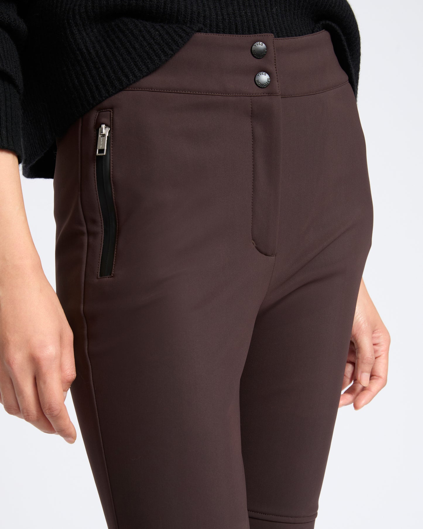 Softshell fabric flared fitted ski trousers - Yves Salomon - New Fall Winter Collection