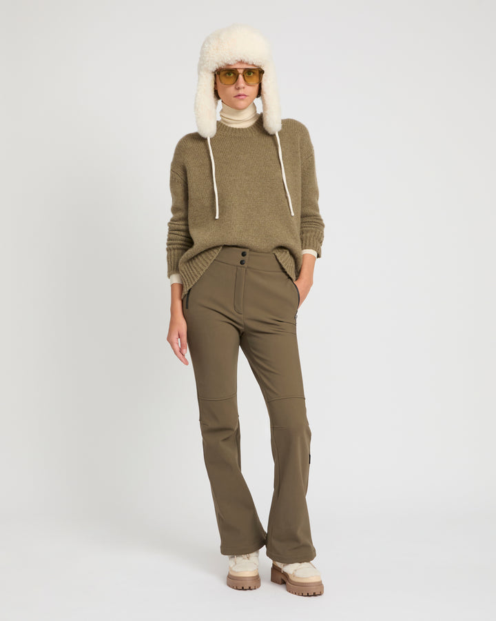 Softshell fabric flared fitted ski trousers -Yves Salomon