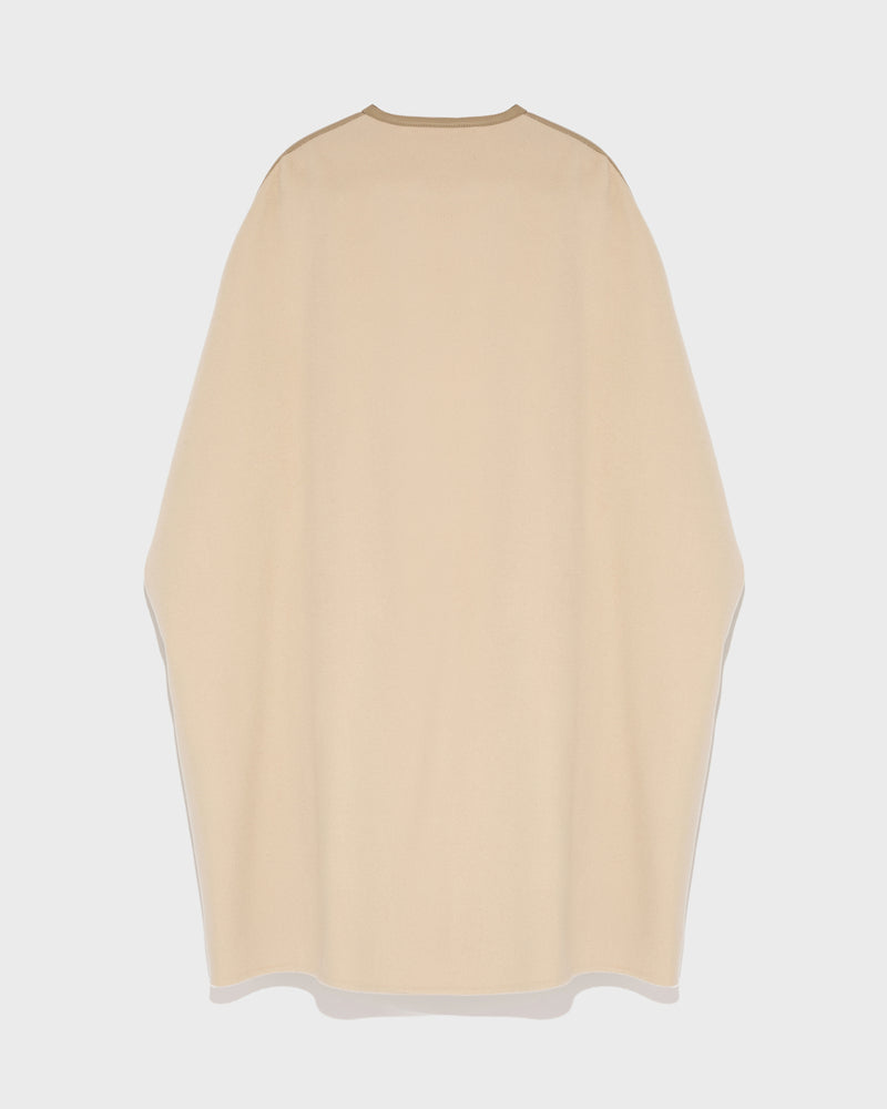 Double-sided cashmere blend cape with button details - beige - Yves Salomon