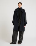 Double-sided cashmere blend hooded cape