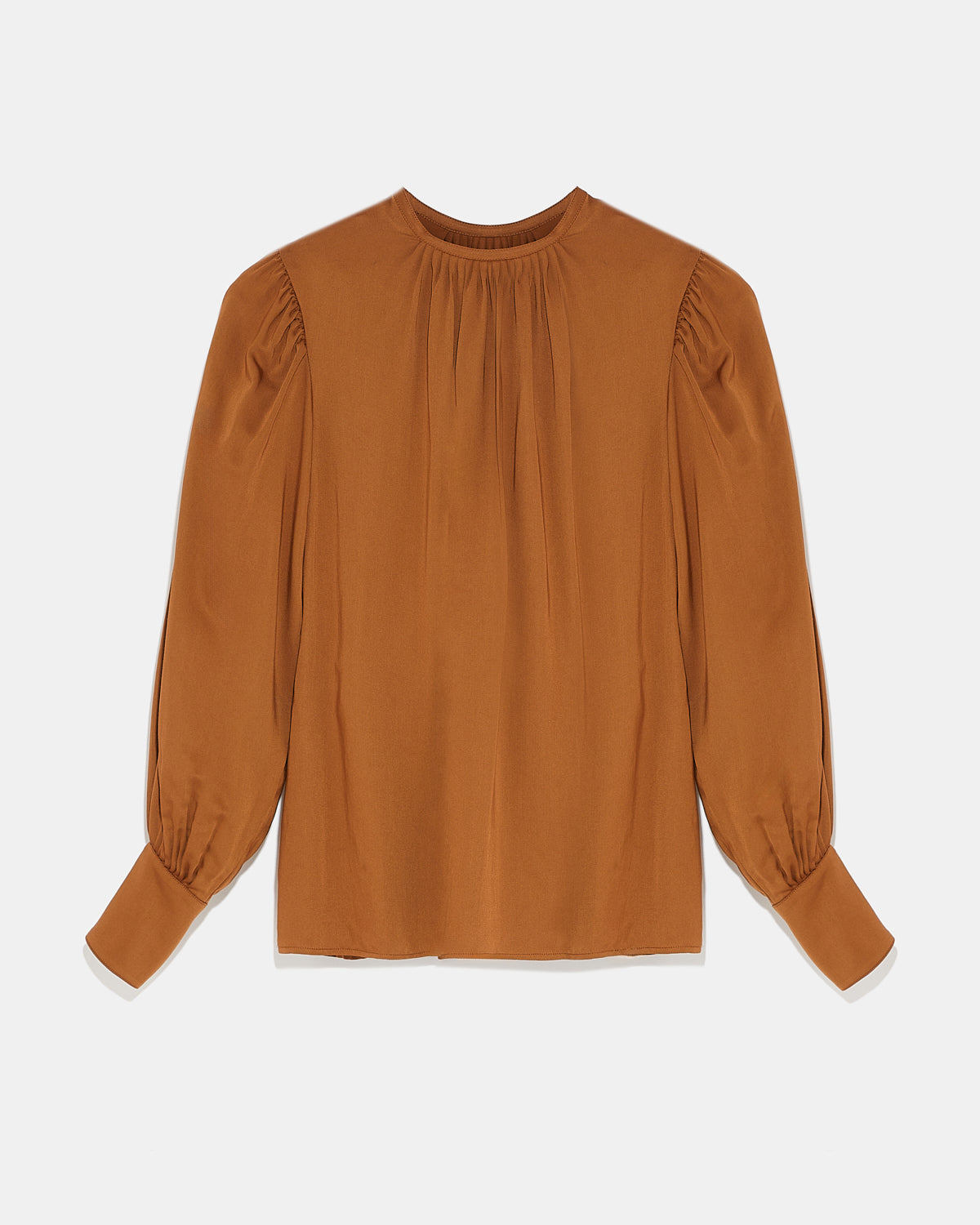 Matte satin fabric top-Yves salomon-Winter sale & boxing day