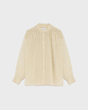 Pleated cotton-blend shirt