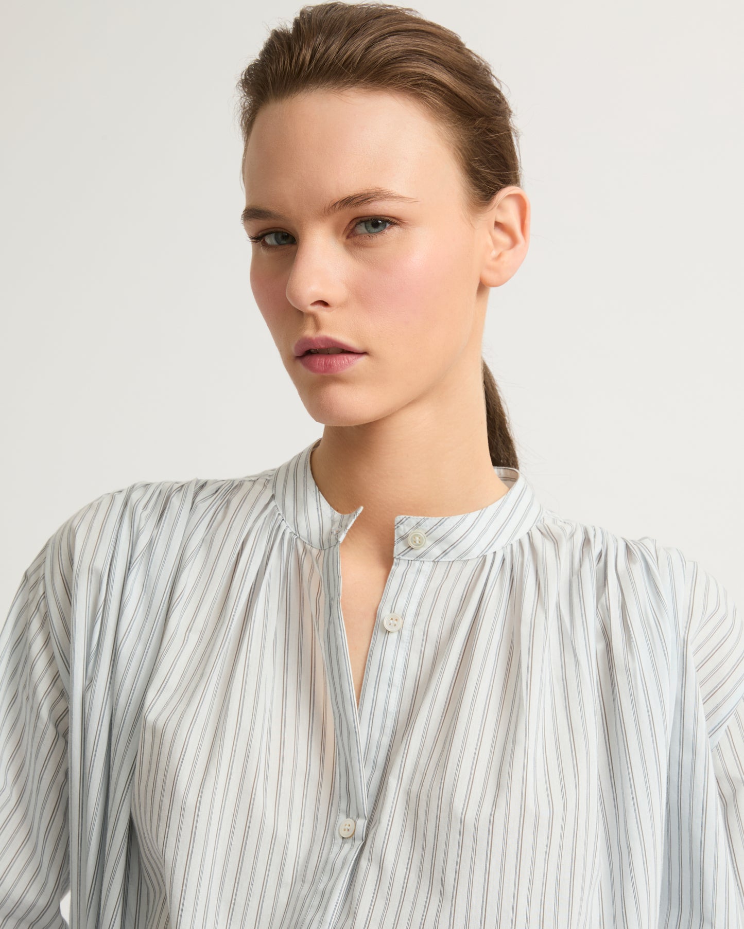 Pleated cotton-blend shirt-Yves salomon-Winter sale & boxing day