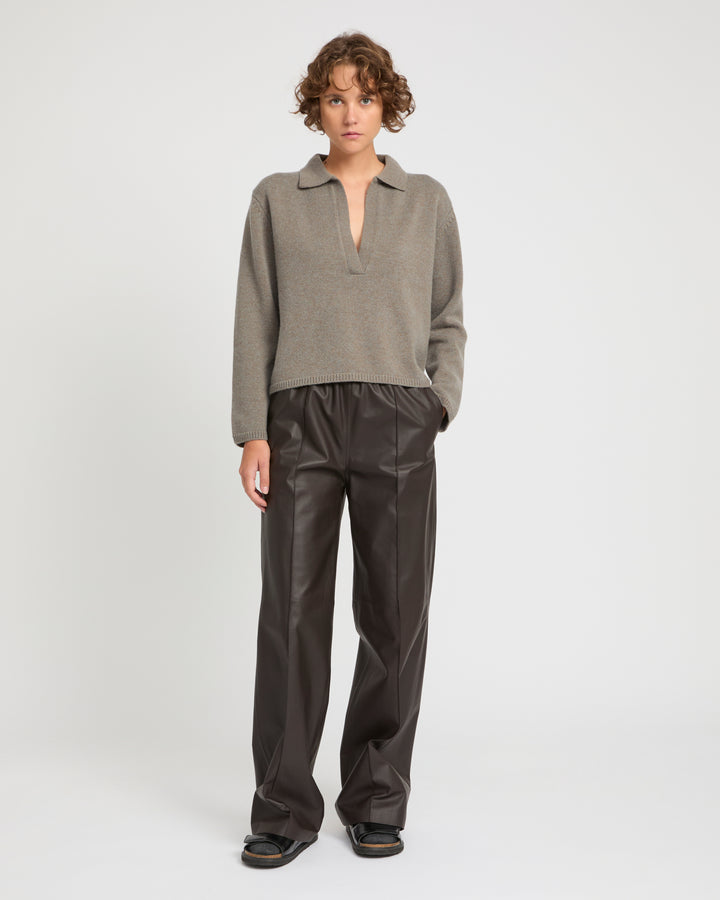 V-neck wool and cashmere sweater -Yves Salomon