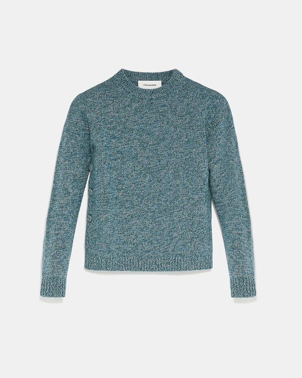 Cashmere round neck jumper - blue - Yves Salomon