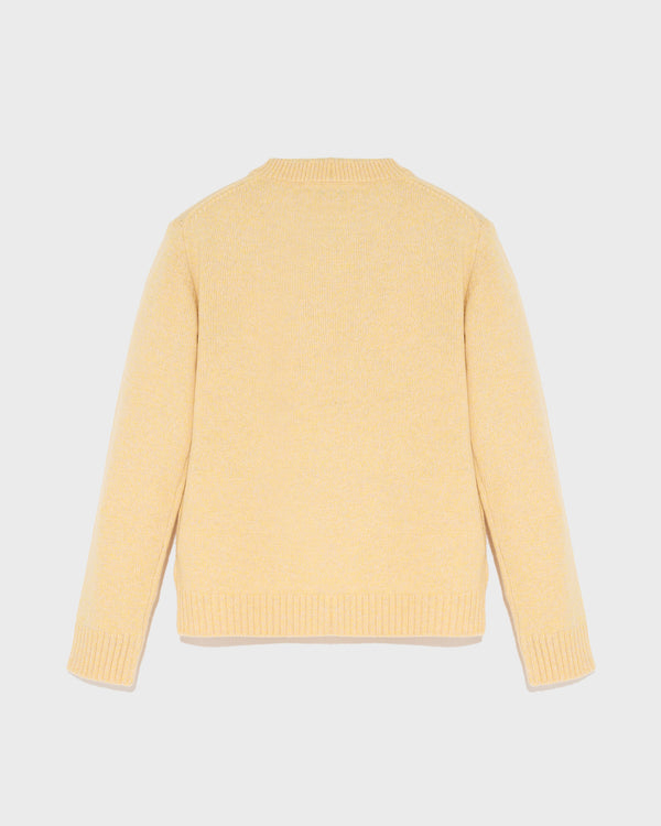 Cashmere round neck jumper - yellow - Yves Salomon