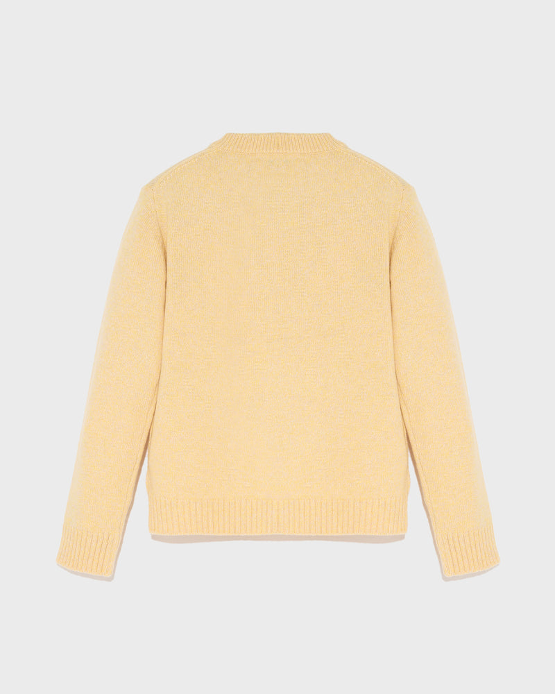 Cashmere round neck jumper - yellow - Yves Salomon