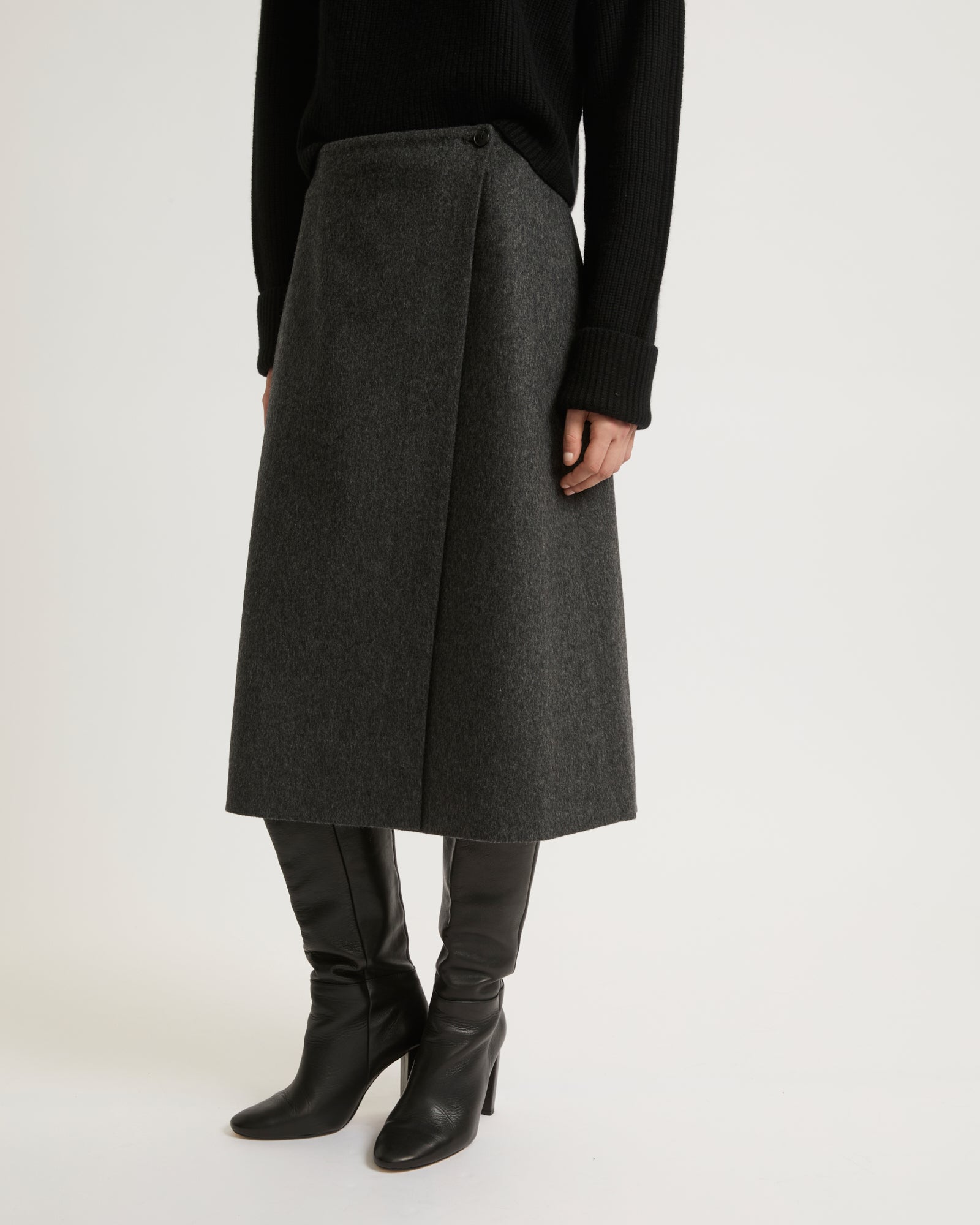 Flannel wrap skirt-Yves salomon-Winter sale & boxing day