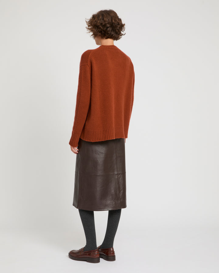 Lamb leather panel skirt -Yves Salomon