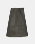 Lamb leather panel skirt