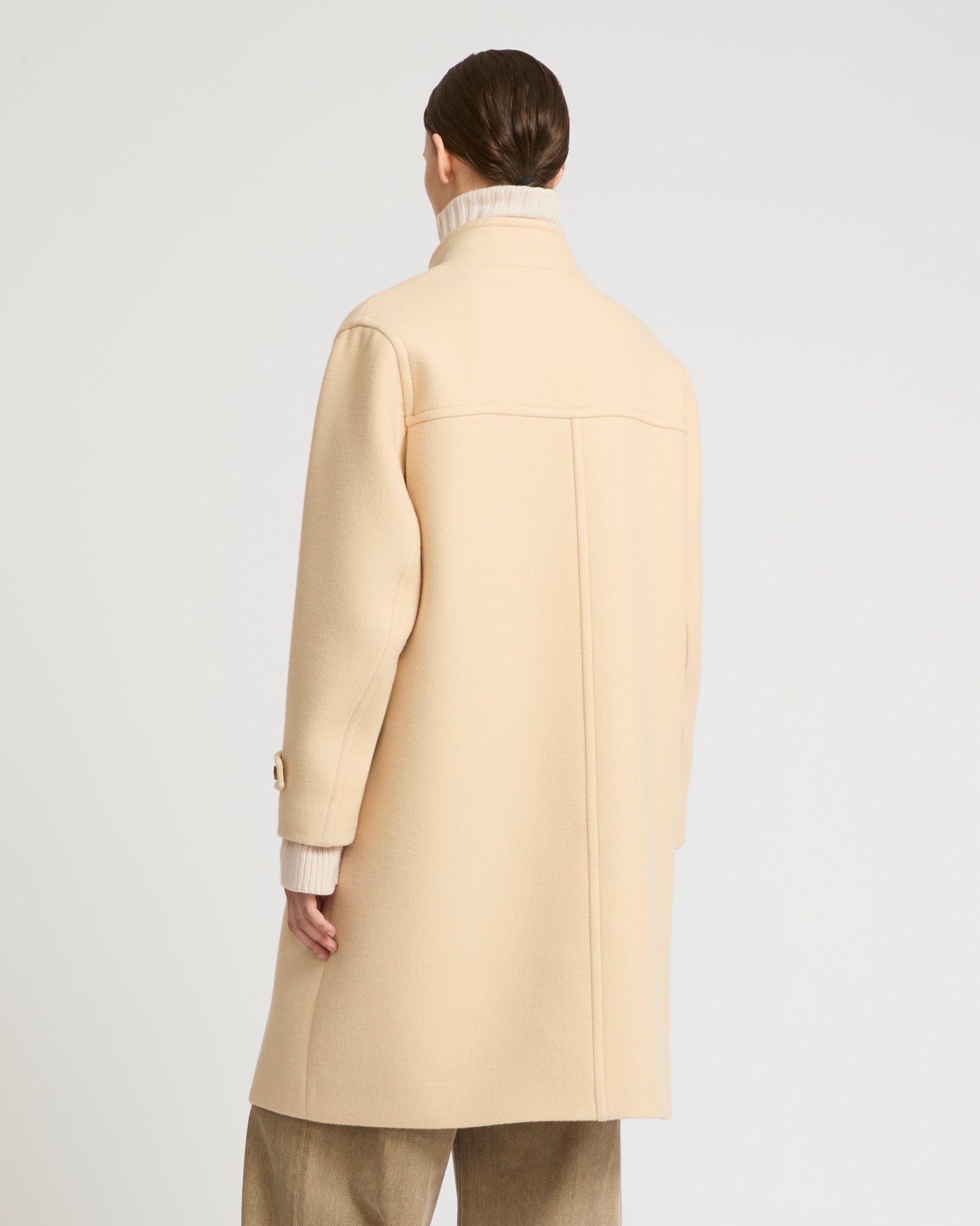 Long woollen pea coat - white - Yves Salomon – Yves Salomon US