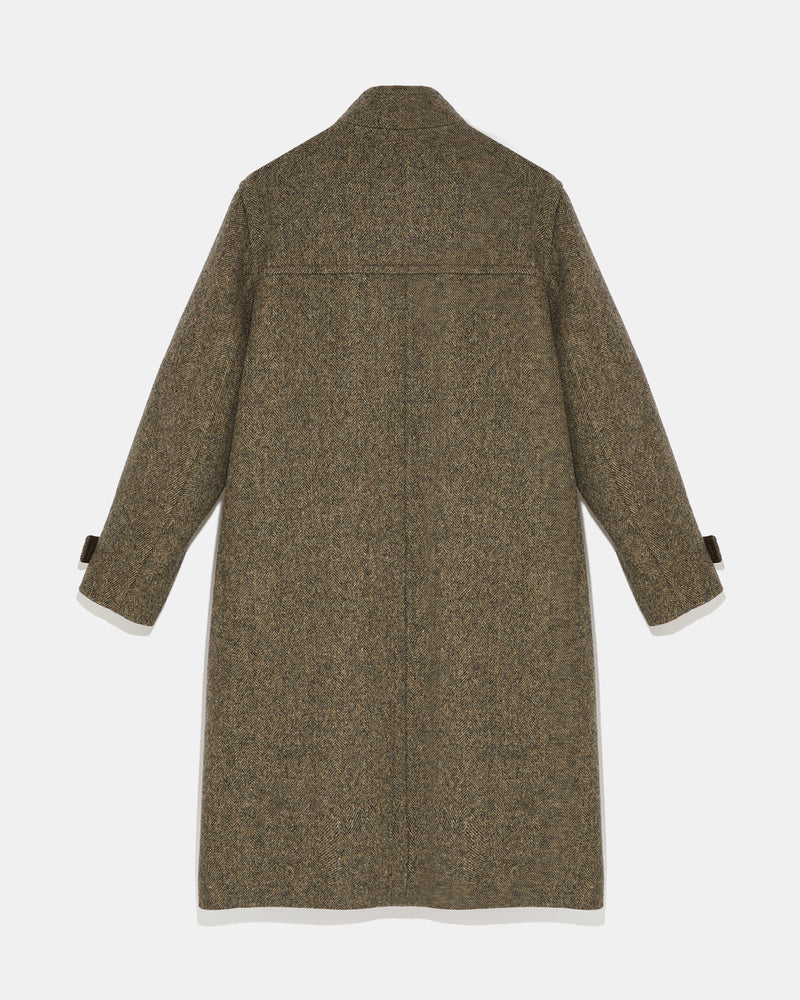 Long woollen pea coat - grey - Yves Salomon