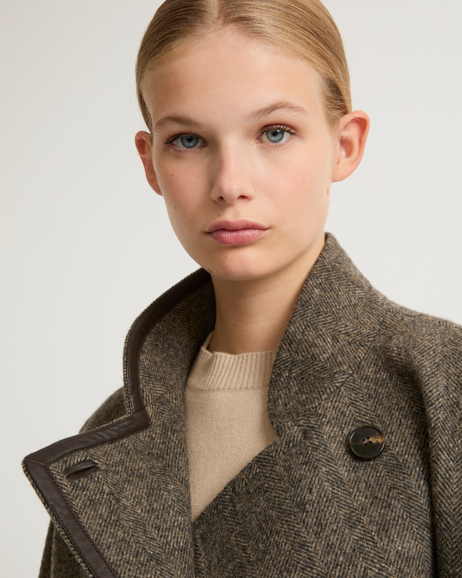 Long woollen pea coat - grey - Yves Salomon – Yves Salomon US