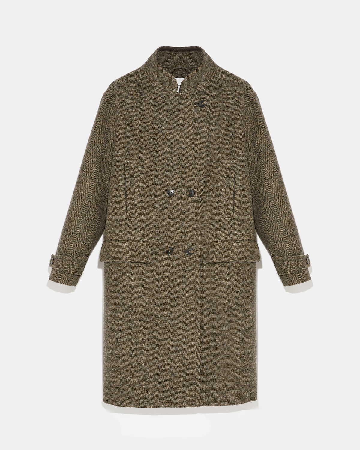 Long woollen pea coat - grey - Yves Salomon – Yves Salomon US