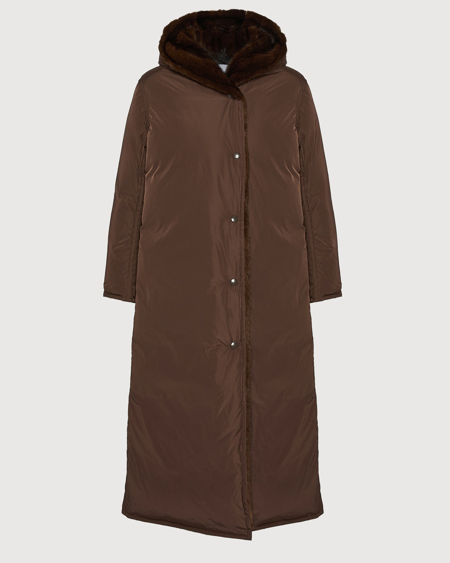 Long down jacket in technical fabric and mink fur - Yves Salomon