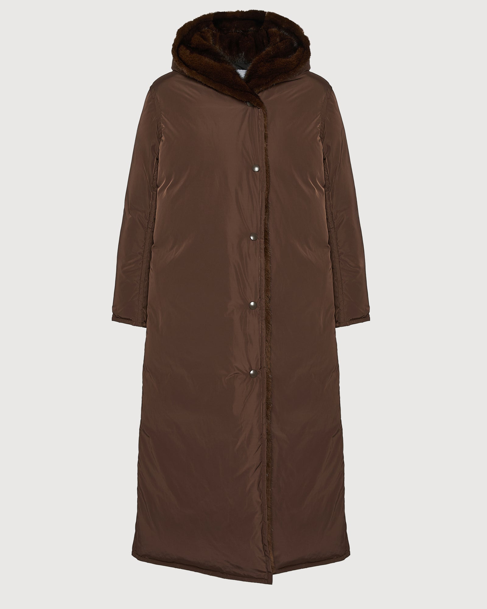 Long down jacket in technical fabric and mink fur - Yves Salomon