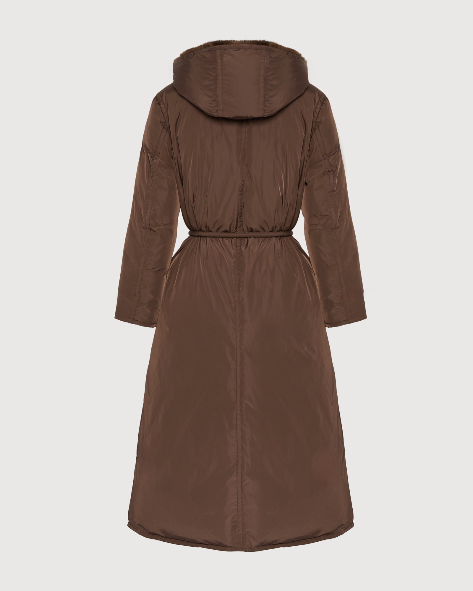 Long down jacket in technical fabric and mink fur - Yves Salomon